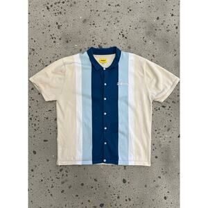 Tyler the Creator Golf Wang Vertical Stripe Knit Button-Up – Blue/Cream (XL)